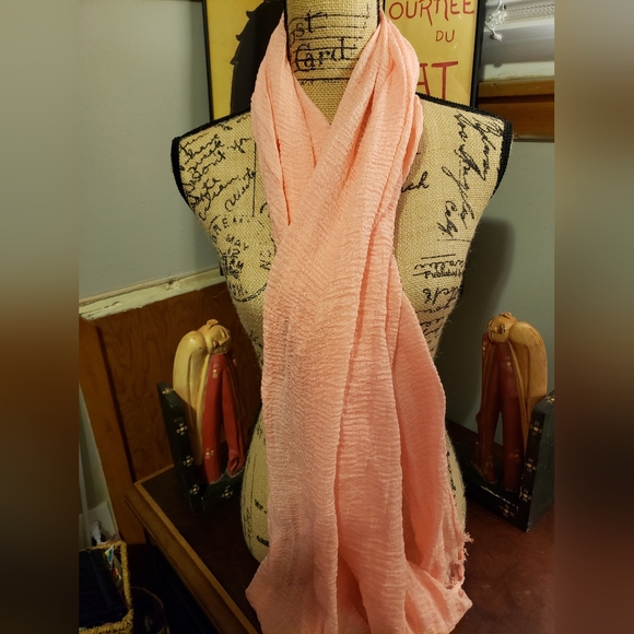 Sheer Infinity Scarf Coral - Picture 3 of 6